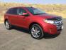 2012 Red Candy Metallic /Medium Light Stone Leather Interior Ford Edge SEL AWD (2FMDK4JC5CB) with an 3.5L V6 DOHC 24V engine, 6-Speed Automatic transmission, located at 1801 Main Street, Lewiston, 83501, (208) 743-9371, 46.417065, -117.004799- Photo#1