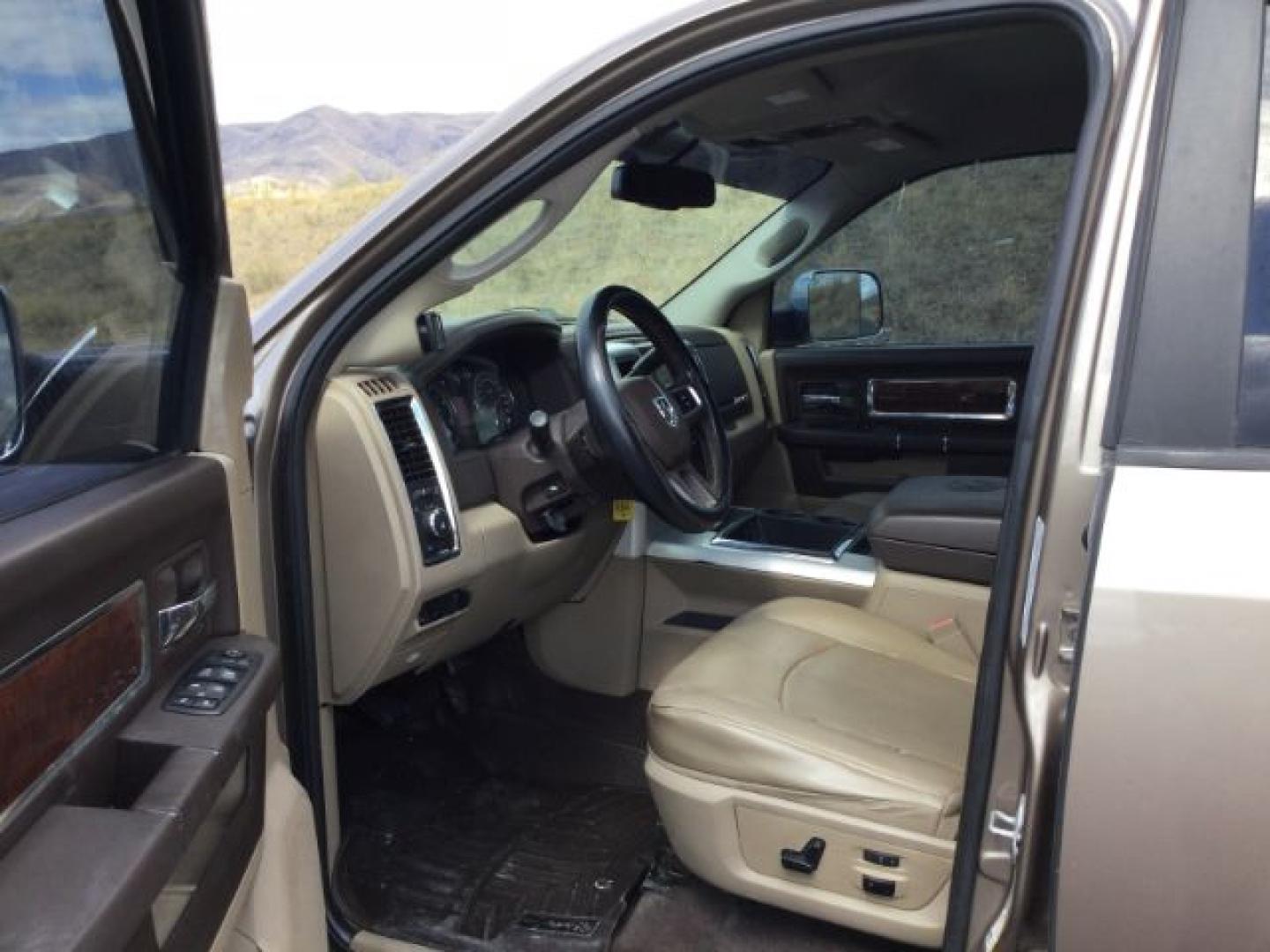 2010 Austin Tan Pearl/Light Graystone Pearl /Light Pebble Beige/Bark Brown Leather Interior RAM 2500 Laramie Crew Cab SWB 4WD (3D7UT2CL7AG) with an 6.7L L6 OHV 24V TURBO DIESEL engine, 6-Speed Automatic transmission, located at 1801 Main Street, Lewiston, 83501, (208) 743-9371, 46.417065, -117.004799- Photo#4