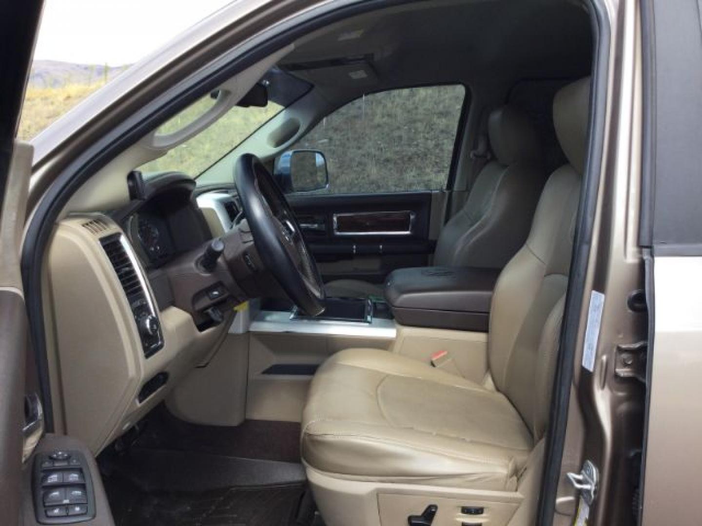 2010 Austin Tan Pearl/Light Graystone Pearl /Light Pebble Beige/Bark Brown Leather Interior RAM 2500 Laramie Crew Cab SWB 4WD (3D7UT2CL7AG) with an 6.7L L6 OHV 24V TURBO DIESEL engine, 6-Speed Automatic transmission, located at 1801 Main Street, Lewiston, 83501, (208) 743-9371, 46.417065, -117.004799- Photo#5