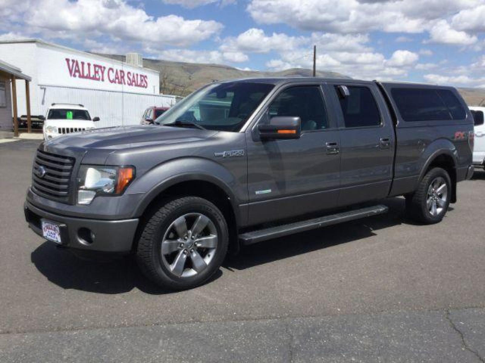 2012 Sterling Gray Metallic /Black Leather Interior Ford F-150 FX4 SuperCrew 6.5-ft. Bed 4WD (1FTFW1ET8CF) with an 3.5L V6 TURBO engine, 6-Speed Automatic transmission, located at 1801 Main Street, Lewiston, 83501, (208) 743-9371, 46.417065, -117.004799 - Photo #0