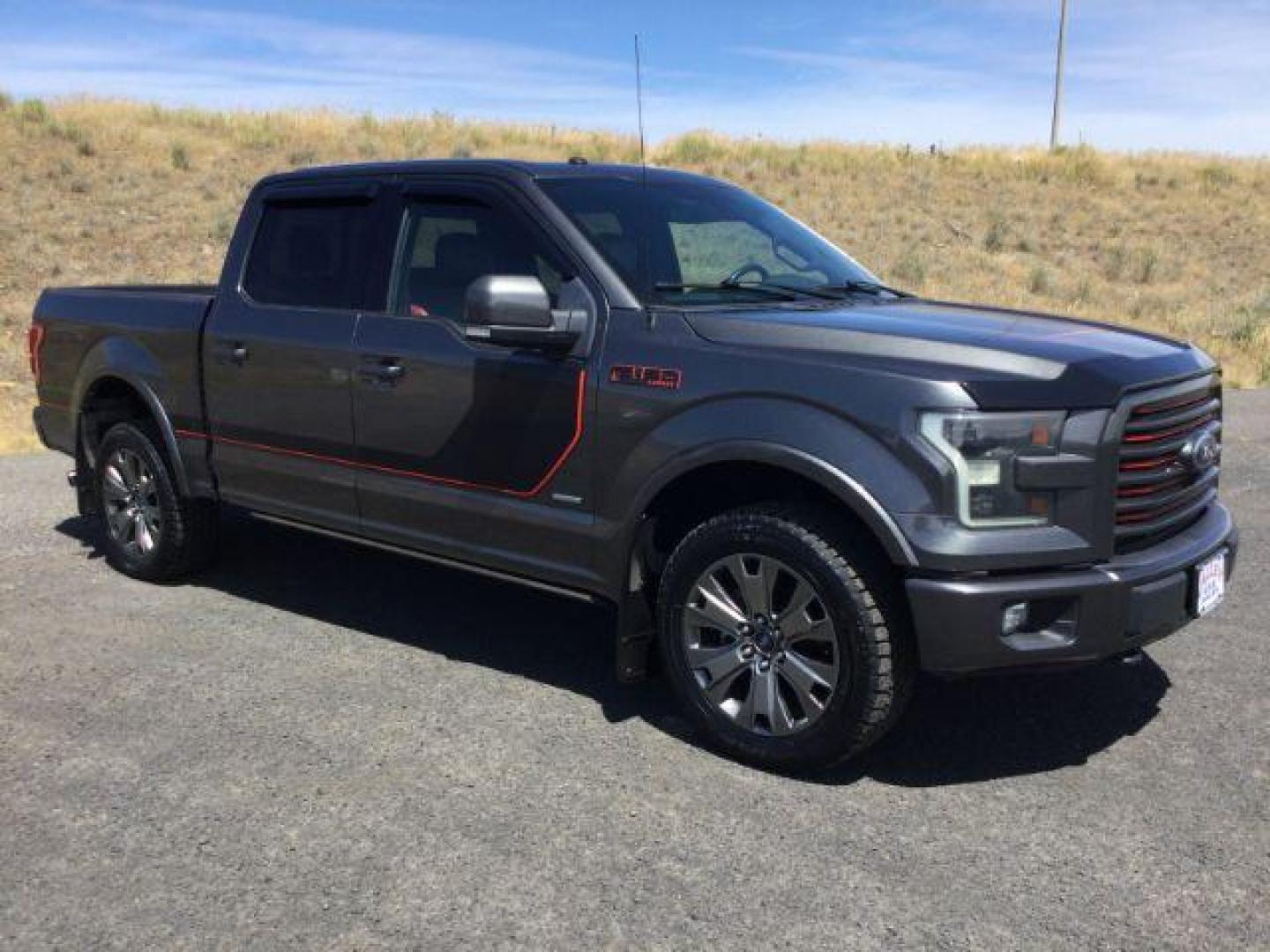 2016 Magnetic Metallic /Black, leather/sueded microfiber Ford F-150 Lariat SuperCrew 5.5-ft. Bed 4WD (1FTEW1EG4GF) with an 3.5L V6 TURBO engine, 6-Speed Automatic transmission, located at 1801 Main Street, Lewiston, 83501, (208) 743-9371, 46.417065, -117.004799 - Photo#0