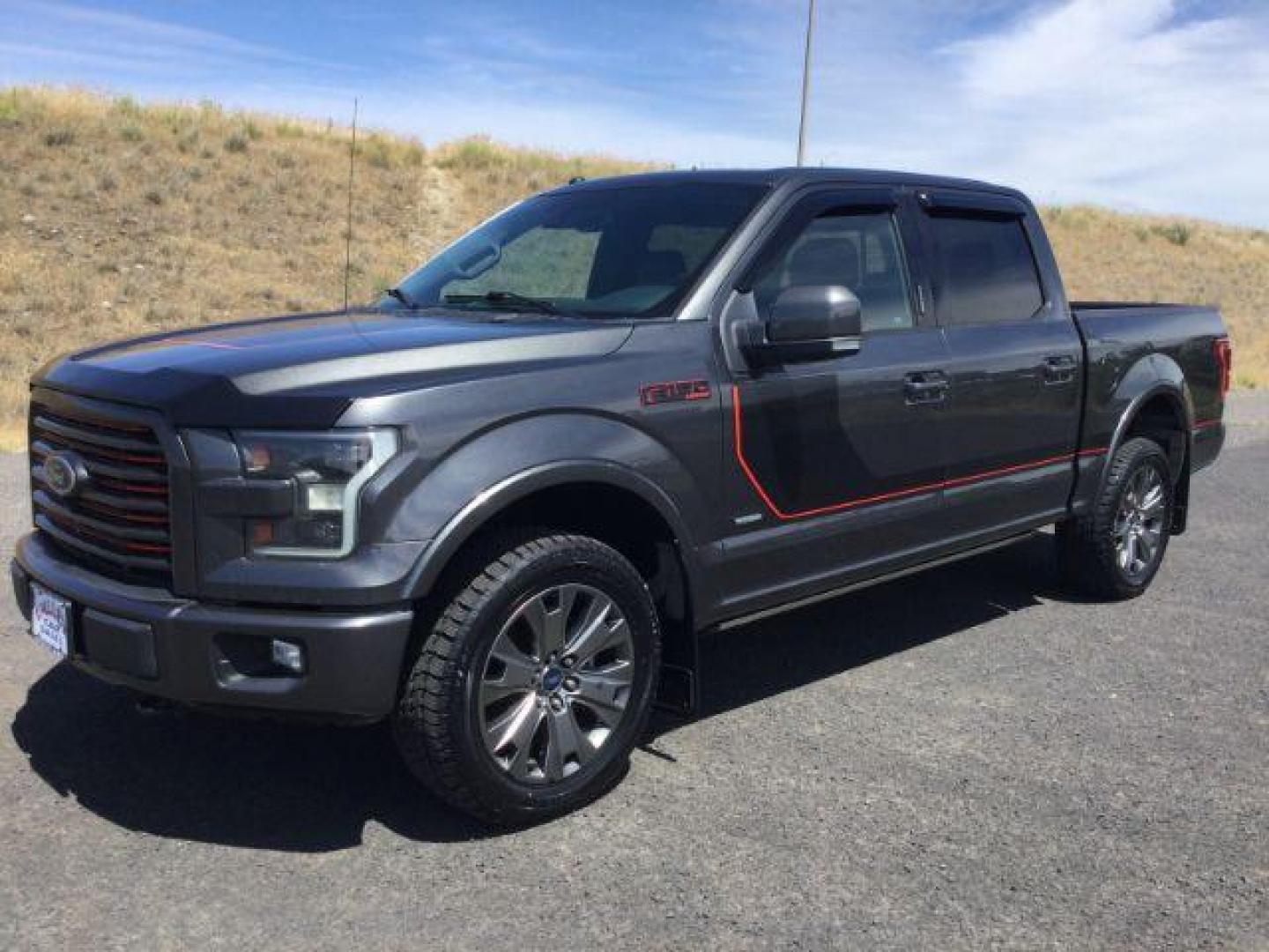 2016 Magnetic Metallic /Black, leather/sueded microfiber Ford F-150 Lariat SuperCrew 5.5-ft. Bed 4WD (1FTEW1EG4GF) with an 3.5L V6 TURBO engine, 6-Speed Automatic transmission, located at 1801 Main Street, Lewiston, 83501, (208) 743-9371, 46.417065, -117.004799 - Photo#3