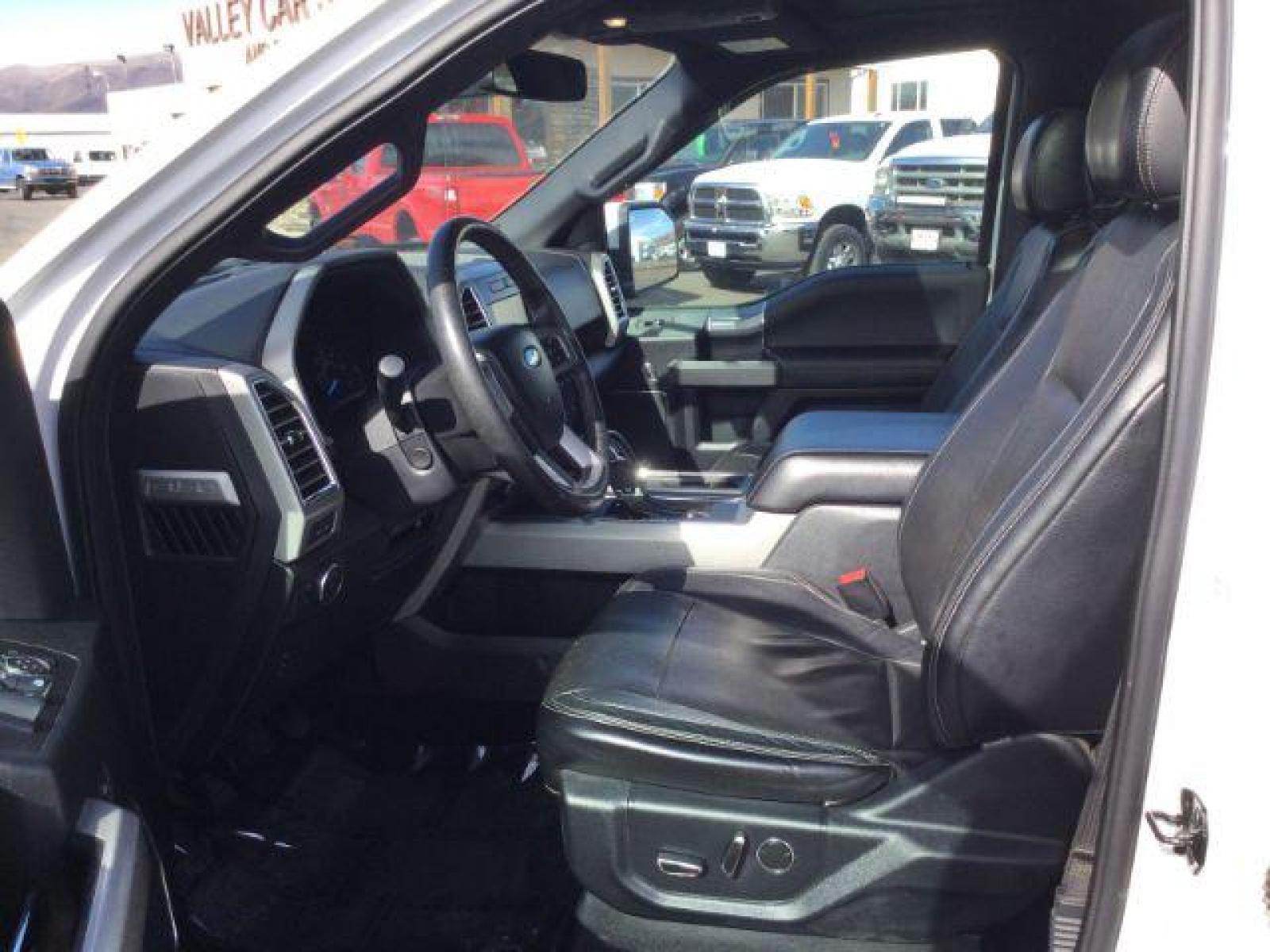2015 Oxford White /black leather Ford F-150 Lariat SuperCrew 6.5-ft. Bed 4WD (1FTFW1EG7FF) with an 3.5 V6 engine, 6-Speed Automatic transmission, located at 1801 Main Street, Lewiston, 83501, (208) 743-9371, 46.417065, -117.004799 - Photo #3