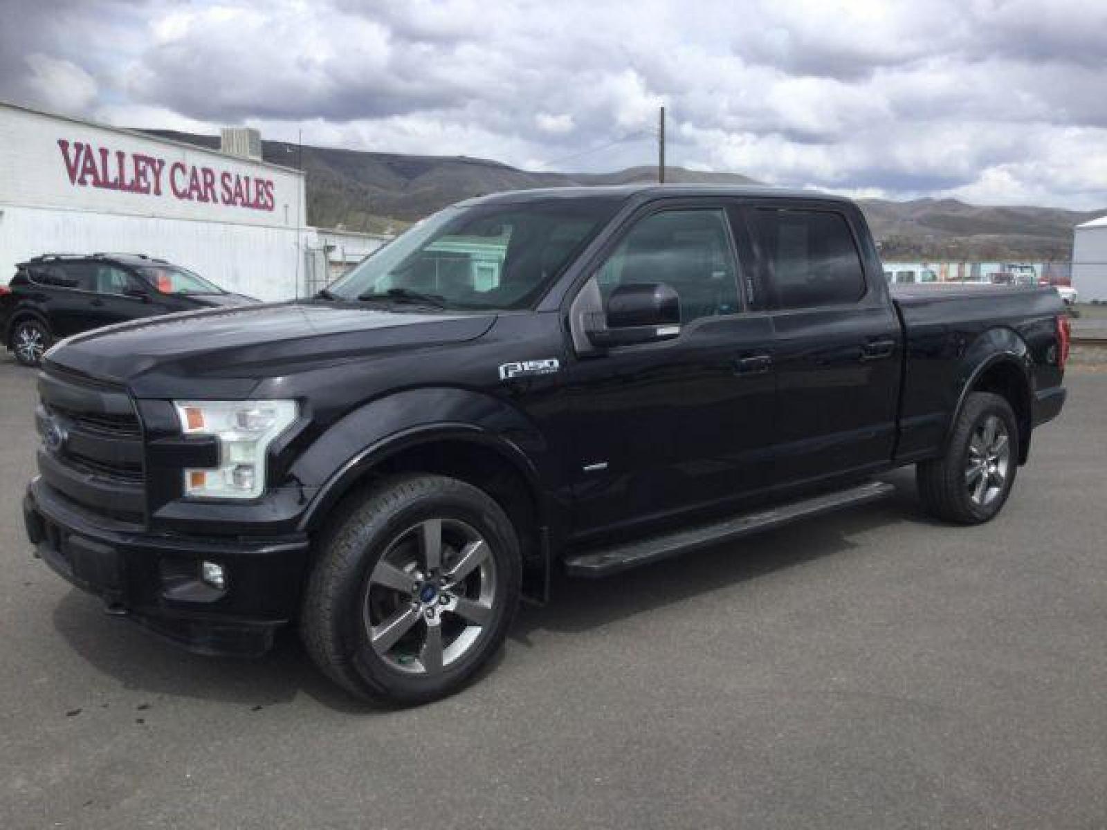 2016 Shadow Black /Black, leather Ford F-150 Lariat SuperCrew 6.5-ft. Bed 4WD (1FTFW1EGXGF) with an 3.5 V6 engine, 6-Speed Automatic transmission, located at 1801 Main Street, Lewiston, 83501, (208) 743-9371, 46.417065, -117.004799 - Photo #0