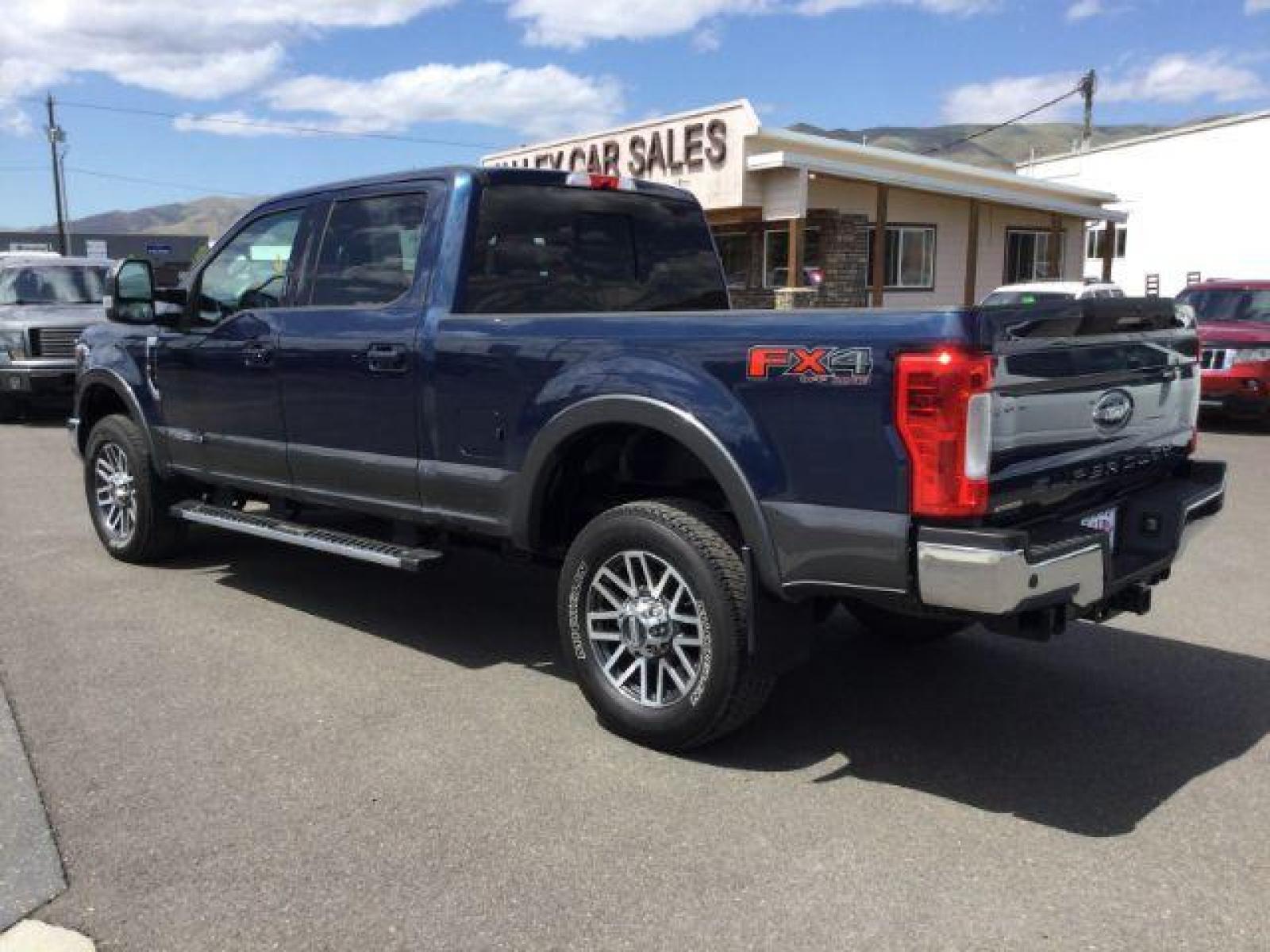 2018 Blue Jeans Metallic/Magnetic Metallic /Black, leather Ford F-350 SD Lariat Crew Cab 4WD (1FT8W3BT0JE) with an 6.7L V8 OHV 16V DIESEL engine, 6-Speed Automatic transmission, located at 1801 Main Street, Lewiston, 83501, (208) 743-9371, 46.417065, -117.004799 - Photo #2
