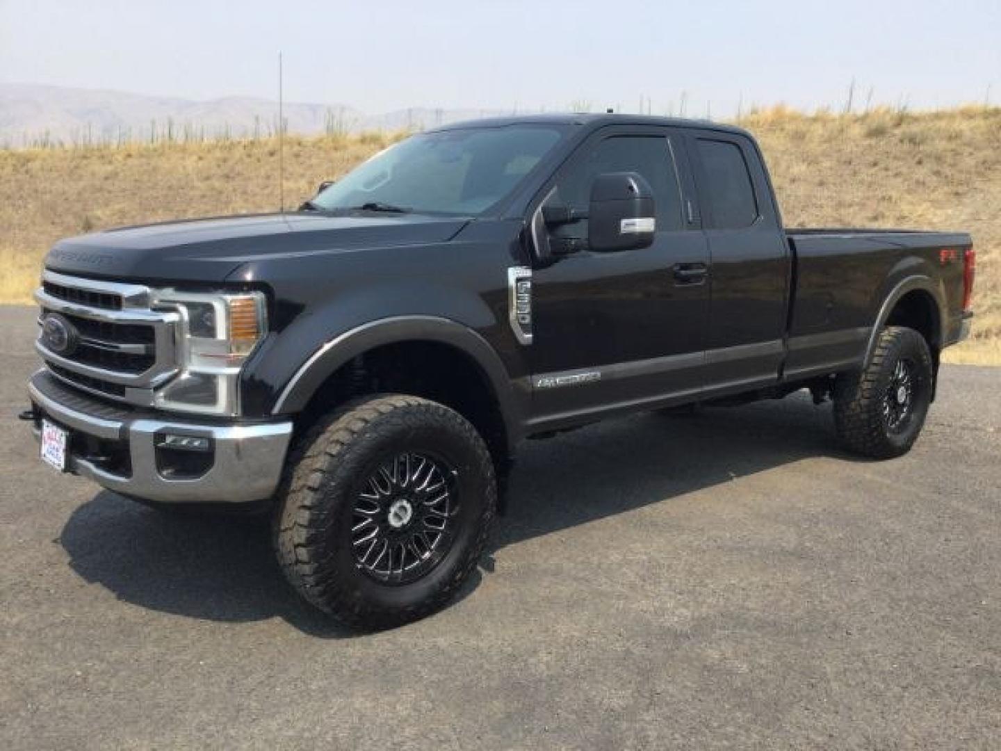 2020 Agate Black/Magnetic Metallic /Black, leather Ford F-350 SD Lariat SuperCab 4WD (1FT8X3BT4LE) with an 6.7L V8 OHV 16V DIESEL engine, 6-Speed Automatic transmission, located at 1801 Main Street, Lewiston, 83501, (208) 743-9371, 46.417065, -117.004799- Photo#1