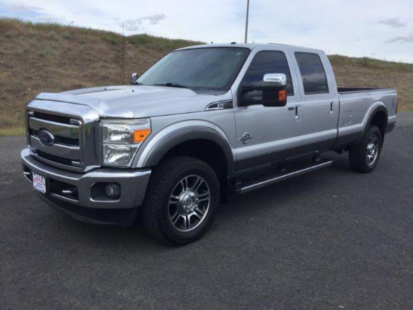 2014 Silver/Gray /Black Ford F 350 Crew Cab 8ft Bed 4x4 LARIAT (1FT8W3BT1EE) with an Powerstroke 6.7L V-8 diesel direct injection engine, Auto transmission, located at 1801 Main Street, Lewiston, 83501, (208) 743-9371, 46.417065, -117.004799 - Photo#0