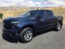 2021 Northsky Blue Metallic /Jet Black Chevrolet Silverado 1500 4WD Crew Cab Short Bed RST (1GCUYEED5MZ) with an EcoTec3 5.3L V-8 gasoline direct injection engine, 8-Speed Automatic transmission, located at 1801 Main Street, Lewiston, 83501, (208) 743-9371, 46.417065, -117.004799 - Photo#0