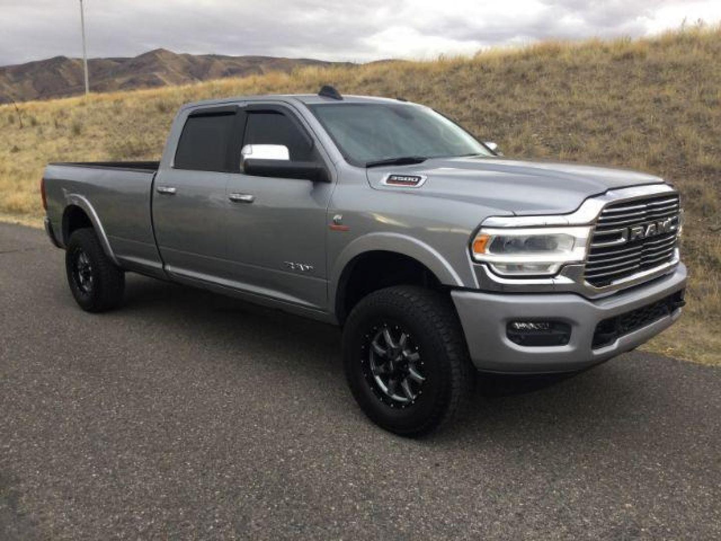 2021 Billet Silver Metallic Clearcoat /Black Ram 3500 Laramie Crew Cab 4x4 8' Box (3C63R3JL7MG) with an Cummins 6.7L I-6 diesel direct injection engine, 6-Speed Automatic transmission, located at 1801 Main Street, Lewiston, 83501, (208) 743-9371, 46.417065, -117.004799 - Photo#0
