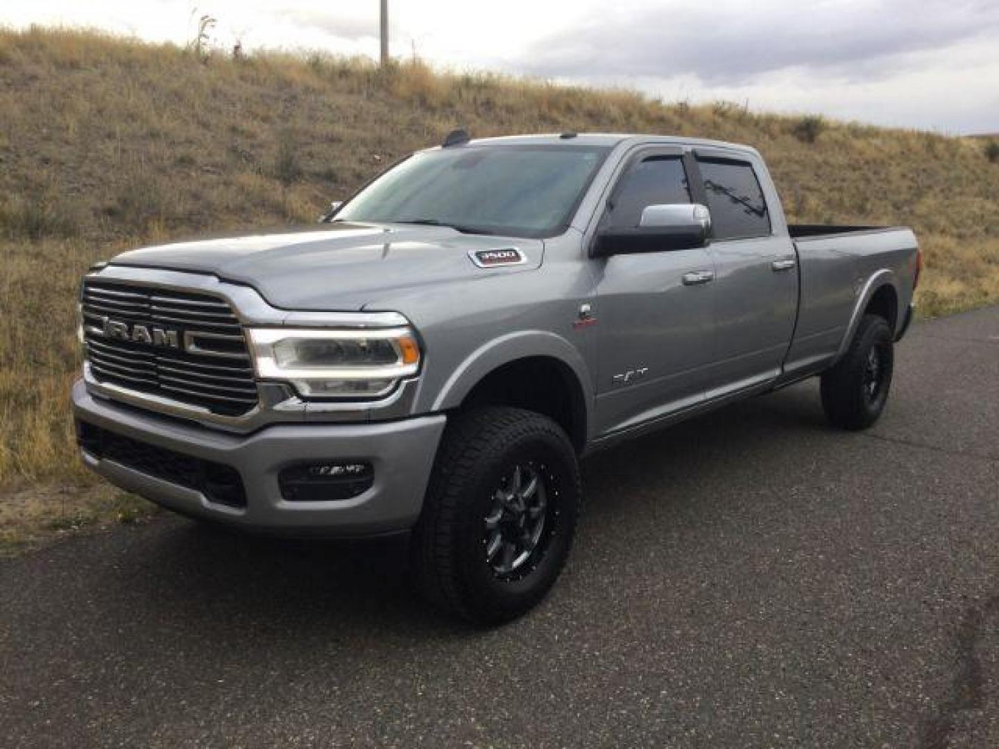 2021 Billet Silver Metallic Clearcoat /Black Ram 3500 Laramie Crew Cab 4x4 8' Box (3C63R3JL7MG) with an Cummins 6.7L I-6 diesel direct injection engine, 6-Speed Automatic transmission, located at 1801 Main Street, Lewiston, 83501, (208) 743-9371, 46.417065, -117.004799 - Photo#1