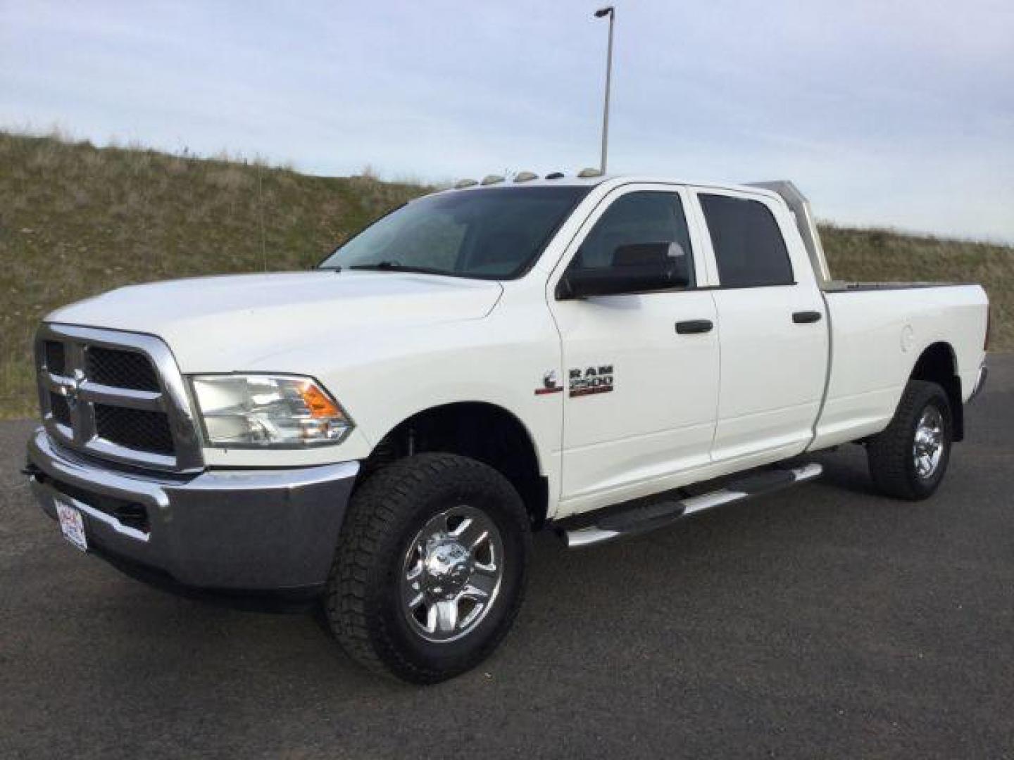 2015 Bright White Clearcoat /Diesel Gray/Black Ram 2500 Tradesman (3C6UR5HLXFG) with an Cummins 6.7L I-6 diesel direct injection engine, 6-Speed Automatic transmission, located at 1801 Main Street, Lewiston, 83501, (208) 743-9371, 46.417065, -117.004799 - Photo#0