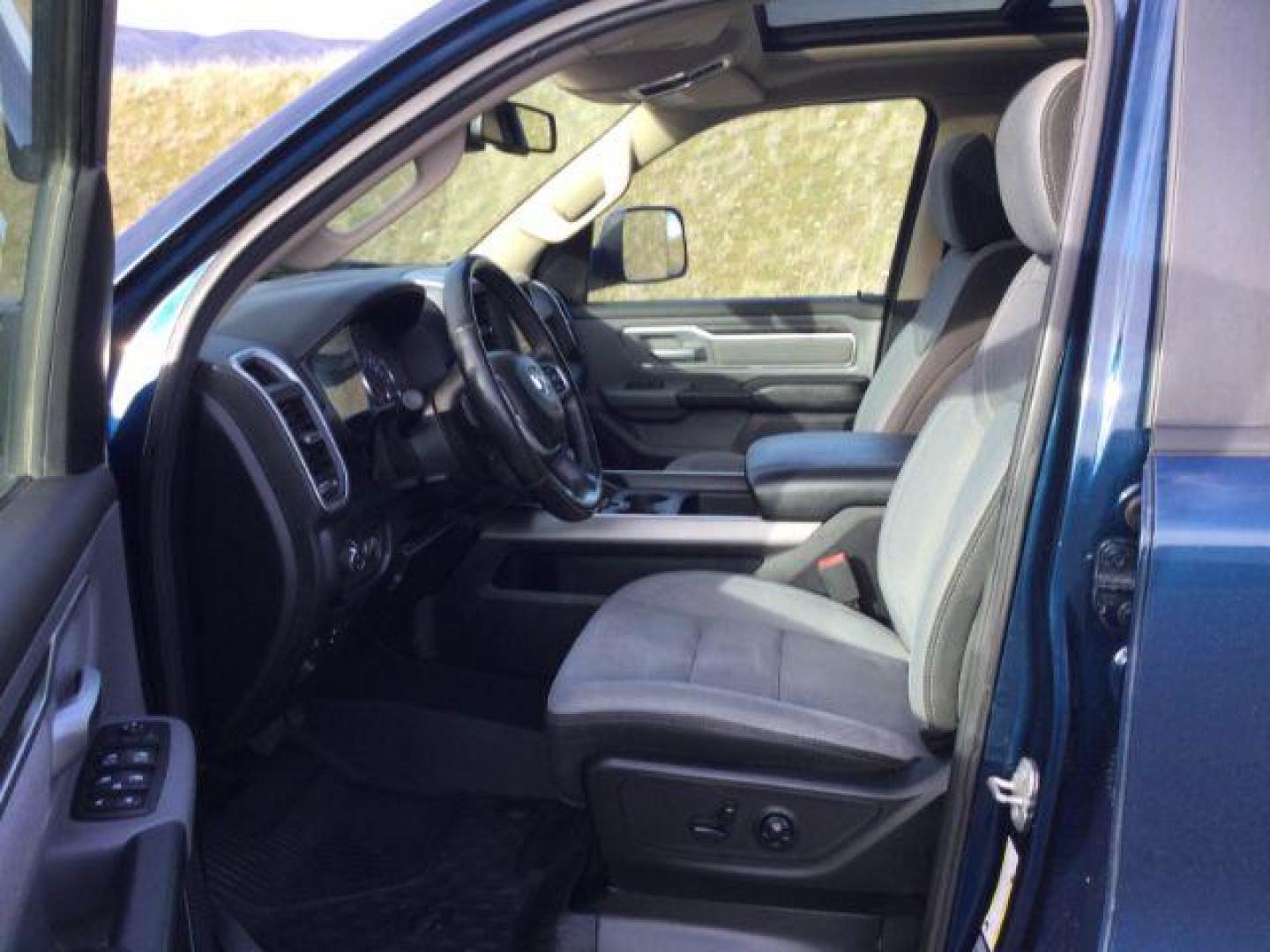 2019 Patriot Blue Pearlcoat /Diesel Gray/Black Ram 1500 Big Horn/Lone Star Crew Cab 4x4 5'7 Box (1C6SRFFT6KN) with an HEMI 5.7L V-8 variable valve control engine, 8-Speed Automatic transmission, located at 1801 Main Street, Lewiston, 83501, (208) 743-9371, 46.417065, -117.004799 - Photo#3