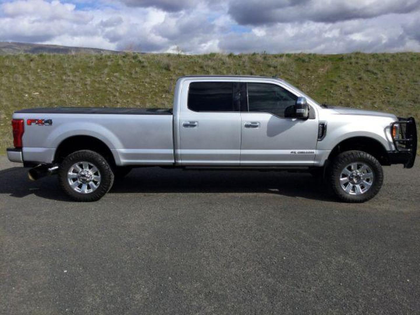 2019 Ingot Silver Metallic /Black Ford F-350 Platinum Crew Cab Long Bed 4WD (1FT8W3BT6KE) with an Powerstroke 6.7L V-8 diesel direct injection engine, 6-Speed Automatic transmission, located at 1801 Main Street, Lewiston, 83501, (208) 743-9371, 46.417065, -117.004799 - Photo#3