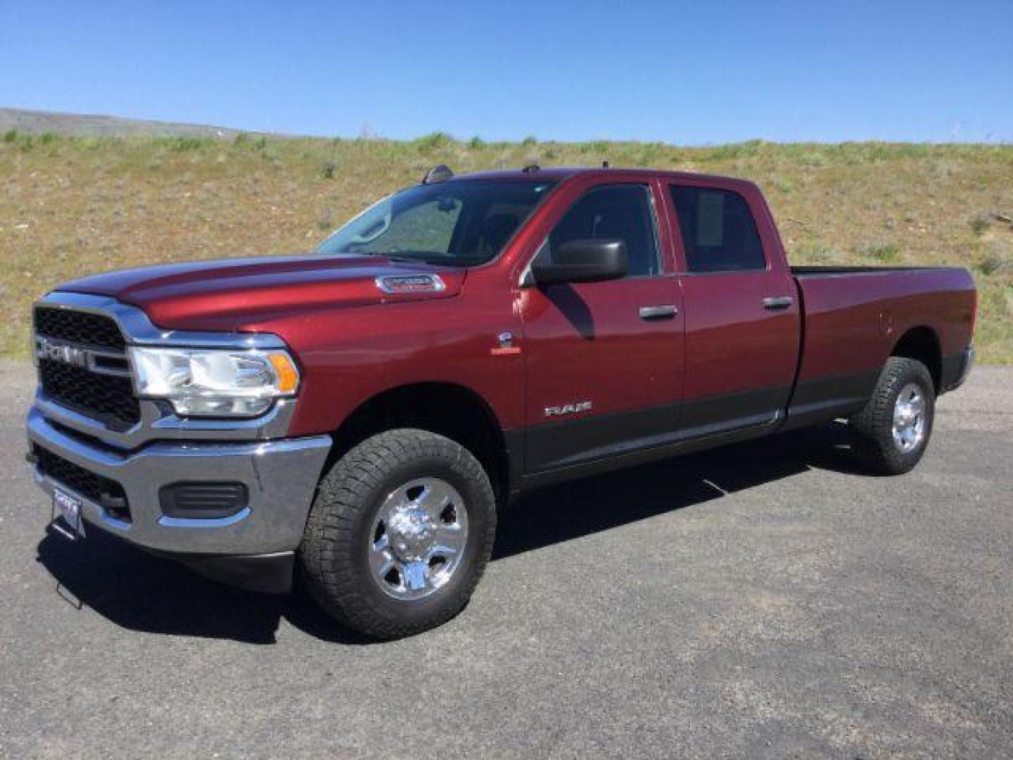 2019 Delmonico Red Pearlcoat /Diesel Gray/Black Ram 2500 Tradesman Crew Cab 4x4 8' Box (3C6UR5HL3KG) with an Cummins 6.7L I-6 diesel direct injection engine, 6-Speed Automatic transmission, located at 1801 Main Street, Lewiston, 83501, (208) 743-9371, 46.417065, -117.004799 - Photo#0