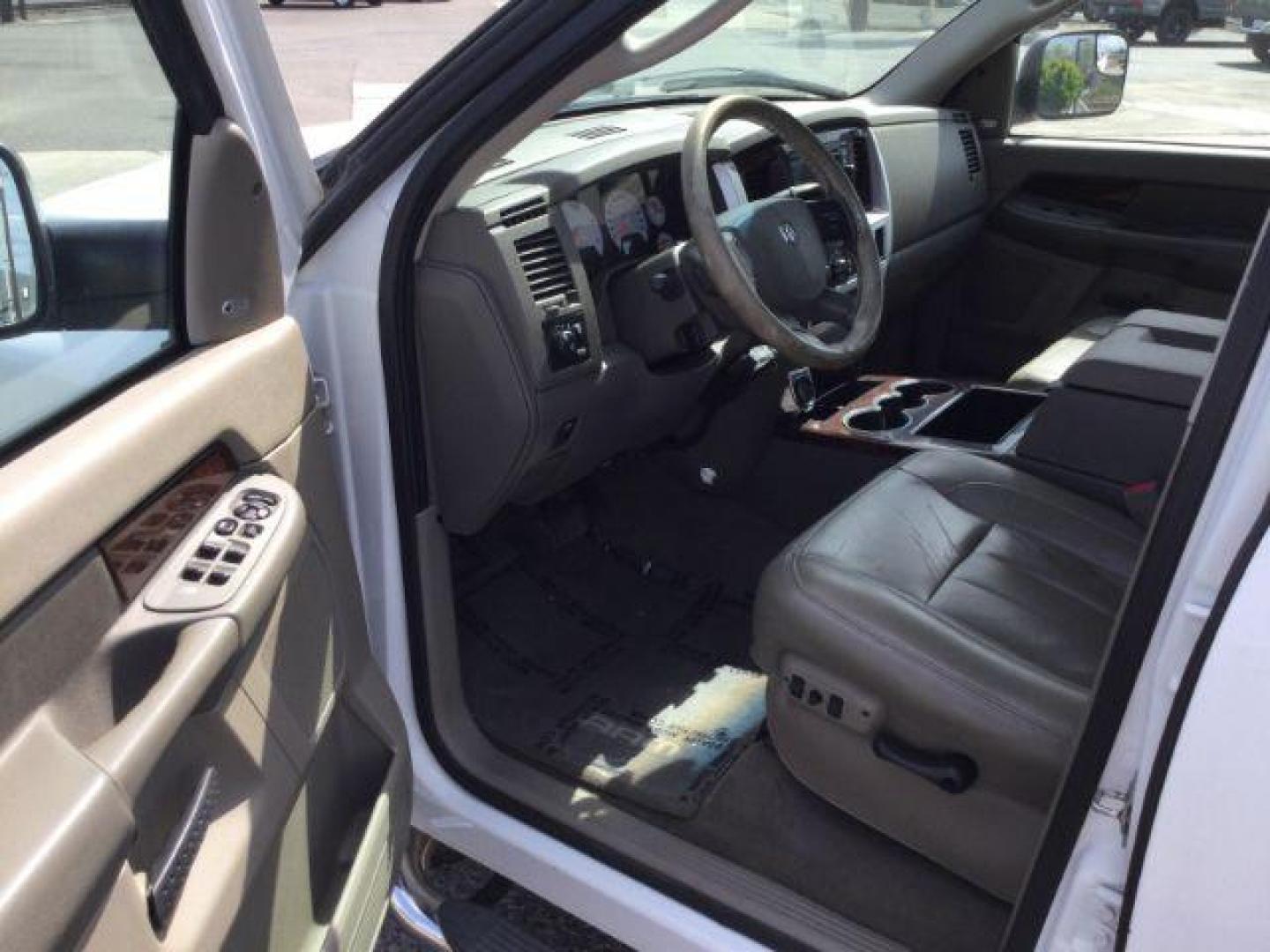 2008 Bright White Clearcoat /Khaki Dodge Ram 3500 Laramie (3D7ML48A98G) with an Cummins 6.7L I-6 diesel direct injection engine, 6-Speed Automatic transmission, located at 1801 Main Street, Lewiston, 83501, (208) 743-9371, 46.417065, -117.004799 - Photo#3