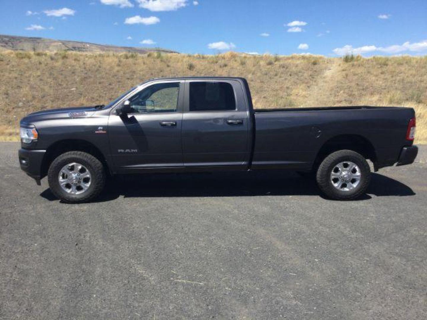 2019 Granite Crystal Metallic Clearcoat /Diesel Gray/Black Ram 3500 Big Horn Crew Cab 4x4 8' Box (3C63R3HL1KG) with an Cummins 6.7L I-6 diesel direct injection engine, 6-Speed Automatic transmission, located at 1801 Main Street, Lewiston, 83501, (208) 743-9371, 46.417065, -117.004799- Photo#2