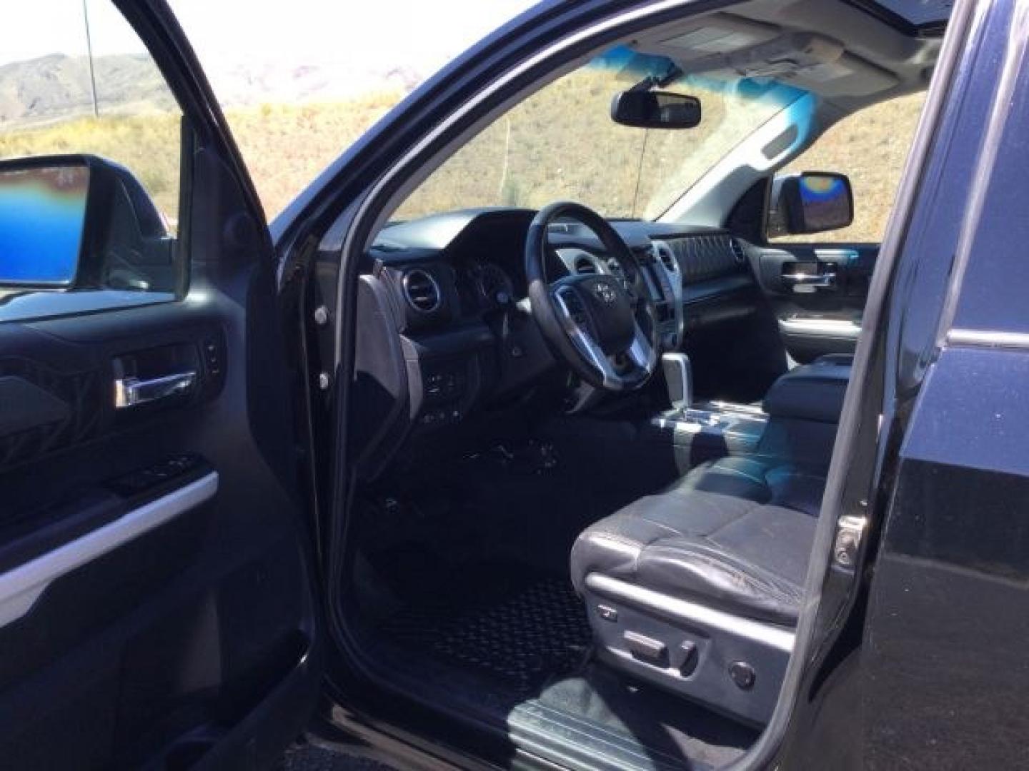 2015 Attitude Black Metallic /Black Leather Toyota Tundra Platinum 5.7L V8 (5TFAY5F12FX) with an I-FORCE 5.7L V-8 DOHC engine, 6-Speed Automatic transmission, located at 1801 Main Street, Lewiston, 83501, (208) 743-9371, 46.417065, -117.004799- Photo#3