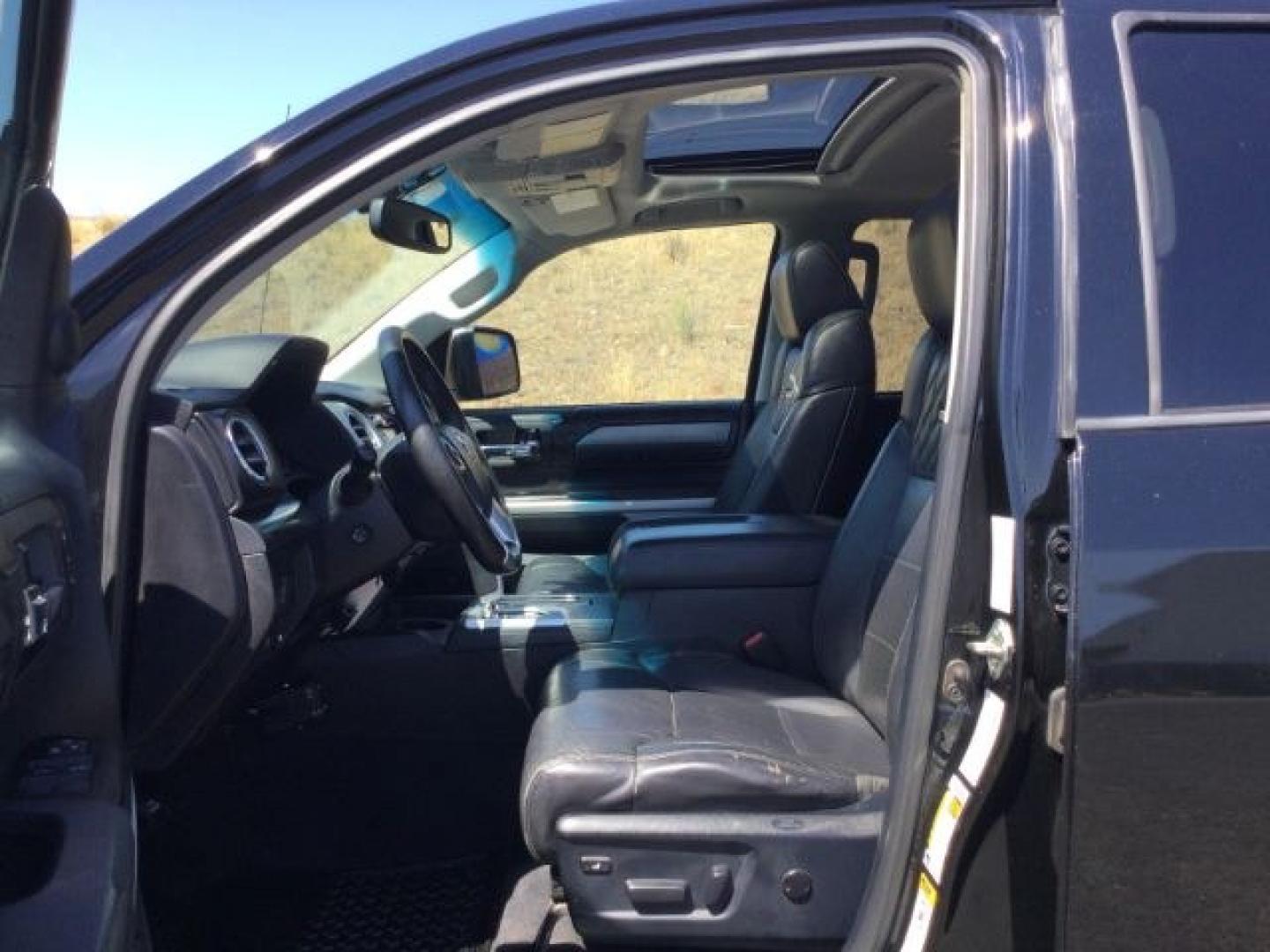 2015 Attitude Black Metallic /Black Leather Toyota Tundra Platinum 5.7L V8 (5TFAY5F12FX) with an I-FORCE 5.7L V-8 DOHC engine, 6-Speed Automatic transmission, located at 1801 Main Street, Lewiston, 83501, (208) 743-9371, 46.417065, -117.004799- Photo#4