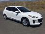 2012 Crystal White Pearl Mica /Black Mazda Mazda3 Hatchback i Touring (JM1BL1L72C1) with an SKYACTIV-G 2L I-4 gasoline direct injection engine, 6-Speed Automatic transmission, located at 1801 Main Street, Lewiston, 83501, (208) 743-9371, 46.417065, -117.004799- Photo#1