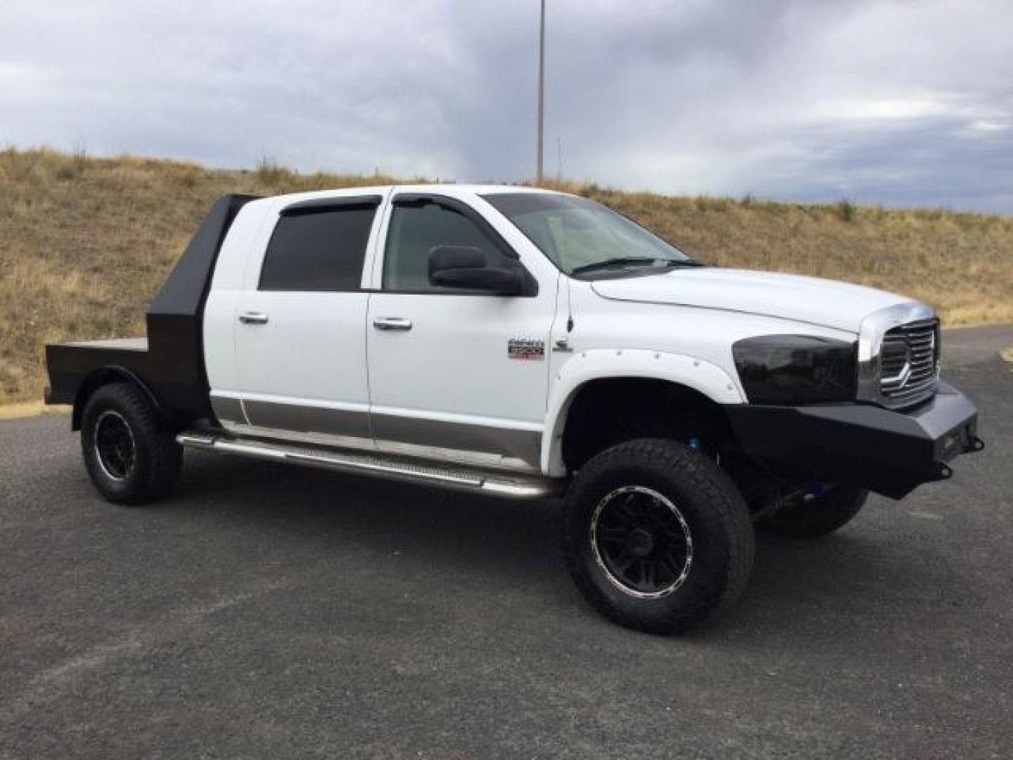 2008 Bright White Clearcoat /Medium Slate Grey Dodge Ram 3500 Laramie (3D7MX39A68G) with an Cummins 6.7L I-6 diesel direct injection engine, 6-Speed Automatic transmission, located at 1801 Main Street, Lewiston, 83501, (208) 743-9371, 46.417065, -117.004799- Photo#0