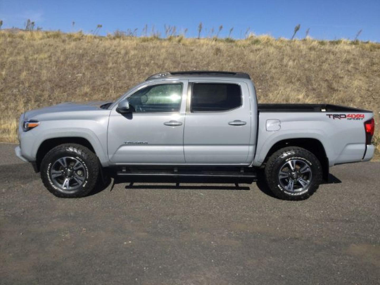 2019 Cement Gray Metallic /Black Leather Toyota Tacoma TRD Sport (5TFCZ5AN5KX) with an 3.5L V-6 port/direct injection engine, 6 Speed Manual transmission, located at 1801 Main Street, Lewiston, 83501, (208) 743-9371, 46.417065, -117.004799- Photo#2